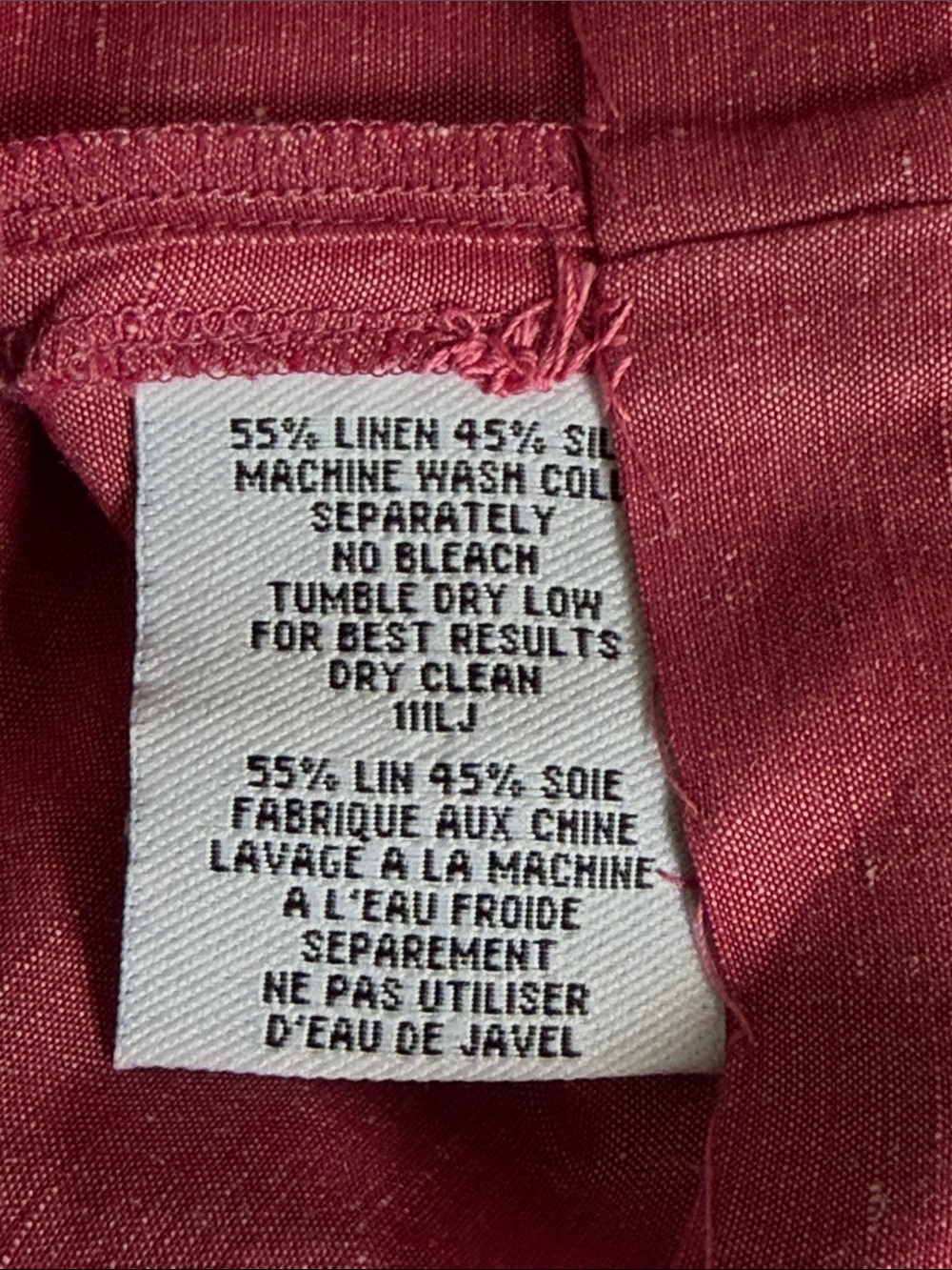 Eileen Fisher Linen Silk Blend Pull-On Cropped Pants Pink Size M - Picture 8 of 12